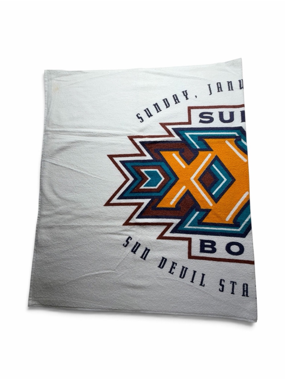 Vintage 1996 Super Bowl XXX Towel Dallas Cowboys Pittsburgh Steelers NFL 34x58
